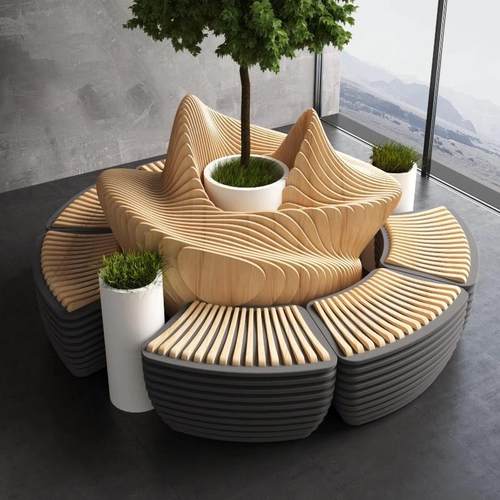 腐木切候座椅定制厂家片商场异形实防木坐IUL凳户外菠萝格木休闲