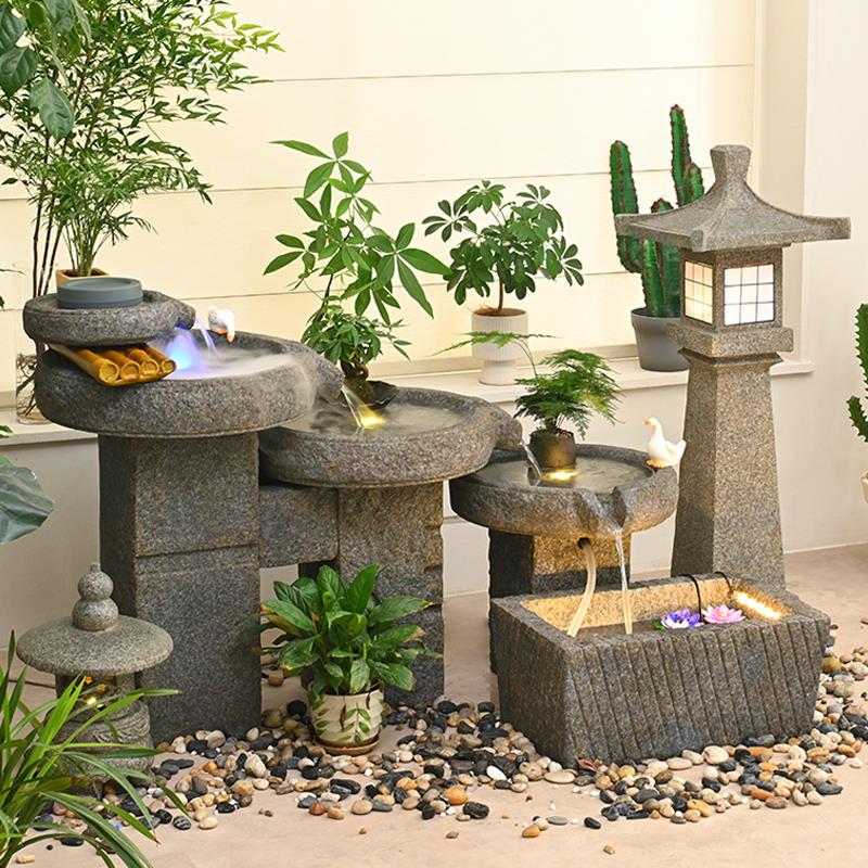 中式山流水摆件假石户外花园造景磨庭院CAS室客厅鱼池景内观招财