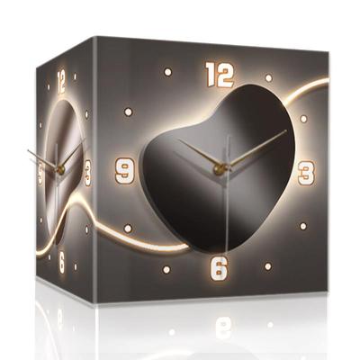 轻奢免孔祥运生辉钟表双面钟客厅挂创意拐角时钟挂墙壁灯画级高感