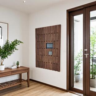 ss118创木意胡衣桃钢门琴键口挂架墙上壁挂玄关区可视化电话遮挡