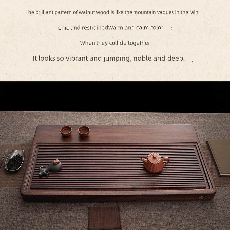 天胡桃木茶整盘实块木原木茶台家用客厅简然约中式茶MQN海排水茶