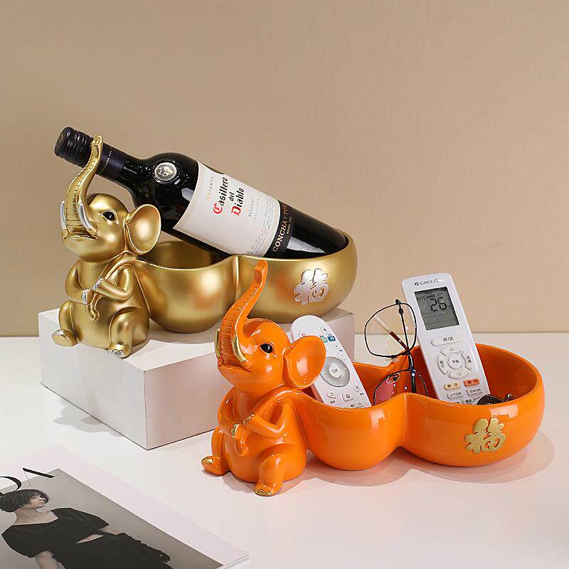 大象摆件钥乔匙玄收纳新中式关客厅餐边柜装饰酒品葫芦红CS-1020