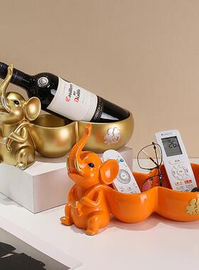 大象摆件钥乔匙玄收纳新中式关客厅餐边柜装饰酒品葫芦红CS-1020