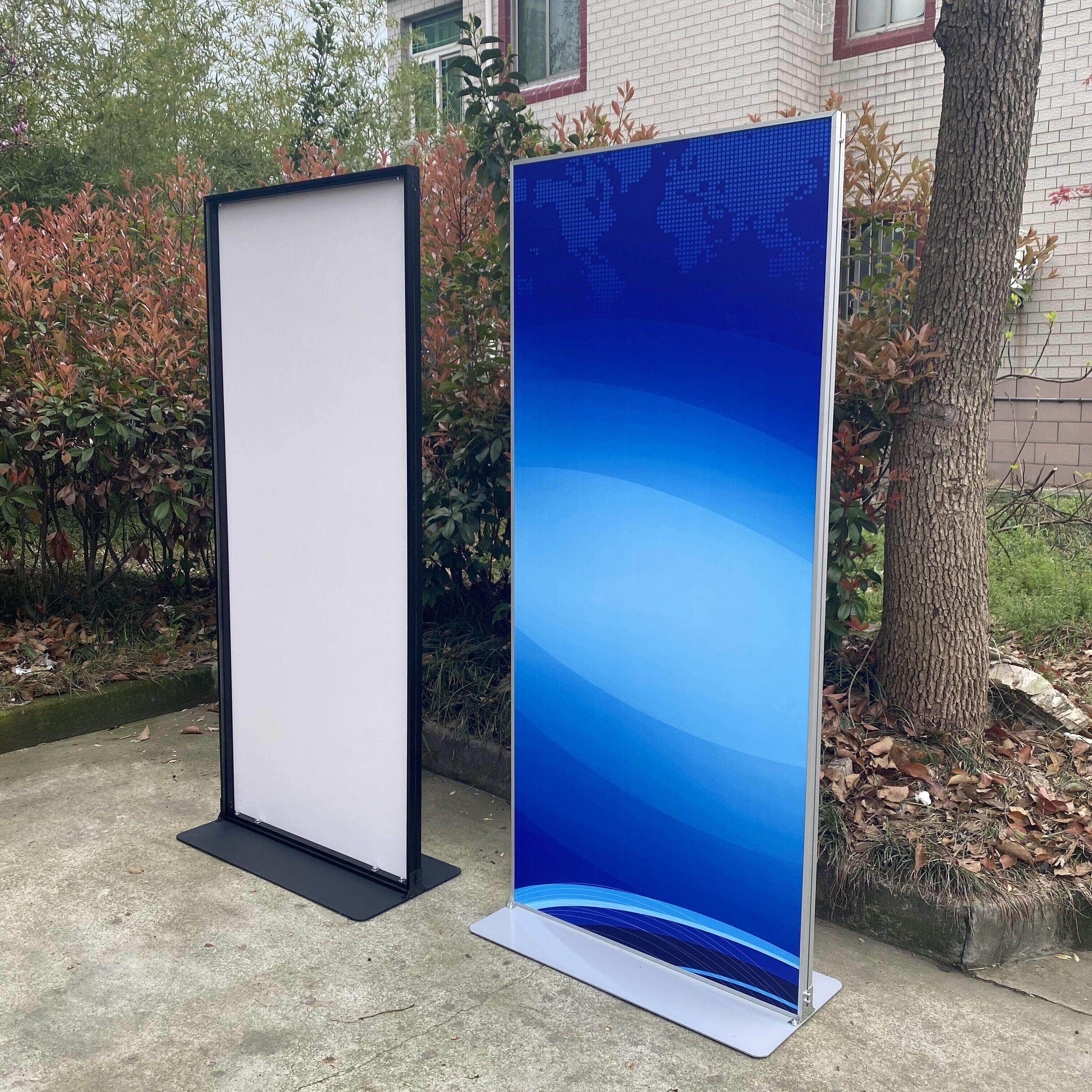 丽屏立式架广告指示牌铝合金拉立牌宣传海报架易宝展门型展架示架