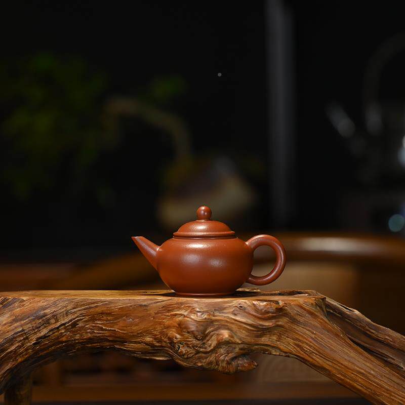 宜兴紫砂茶壶原矿朱砂横手工小0品自用功夫茶UEF茶茶壶1具0m具l