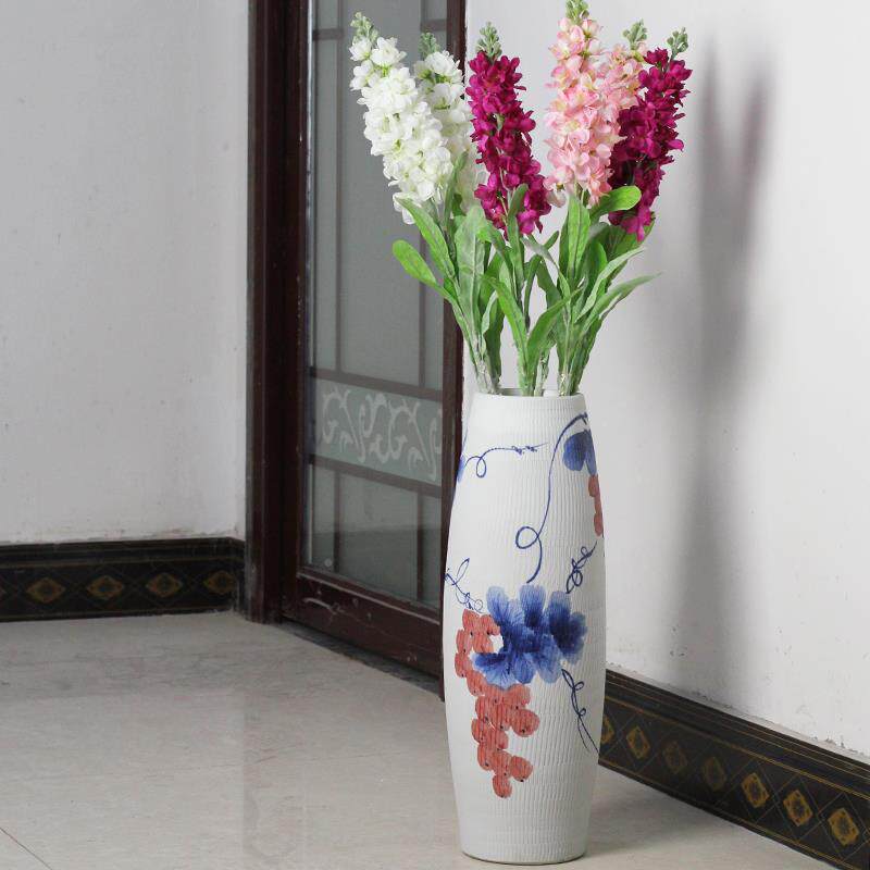 手绘陶瓷落花中瓶 田园现代简约式厅大花插 客卧地室装饰AEQ摆饰