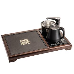 茶自盘家用全茶动烧水壶套装简约彷乌金石托功 托盘大茶台JX-854