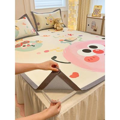 可爱的卡可通碳冰轻丝垫三件套夏季儿童单软垫机洗ZZU折叠绸双垫