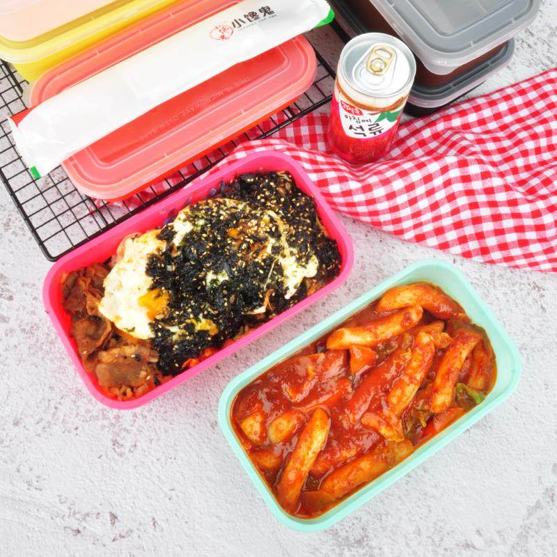 日XDP式方形1000ml一次性餐网红盒塑料打包长饭送盒快餐外便当盒