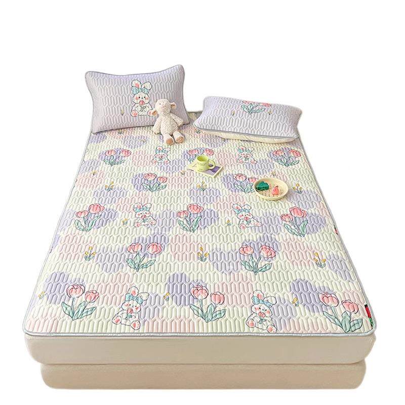 ins夏季乳胶儿席三件ZQQ2402套冰丝凉软席童学凉生宿舍床单人夏垫