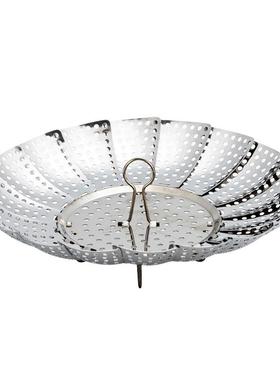 韩国进蒸架不锈家钢笼折叠蒸笼多功能伸缩蒸盘用蒸口电WHL饭锅蒸