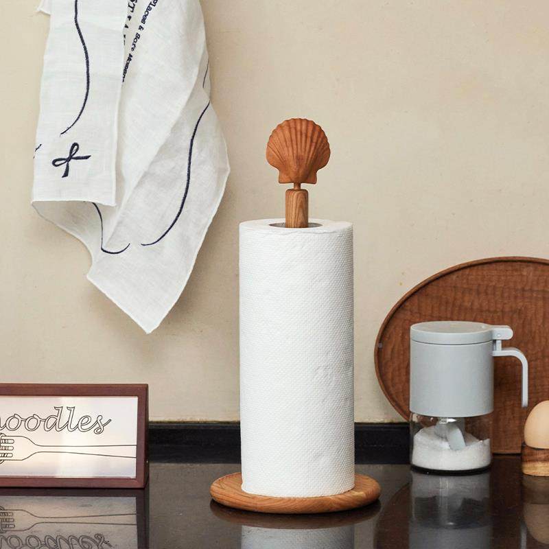 语 实木厨房纸架 原木中古复古风MIR设计巾师原创创意卷纸莫纸巾