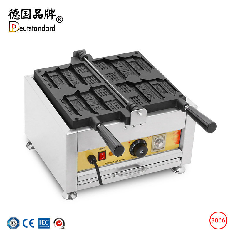 华夫饼机 建筑标志烤饼机 烘培小吃机器 商用电热松饼机 工厂直销