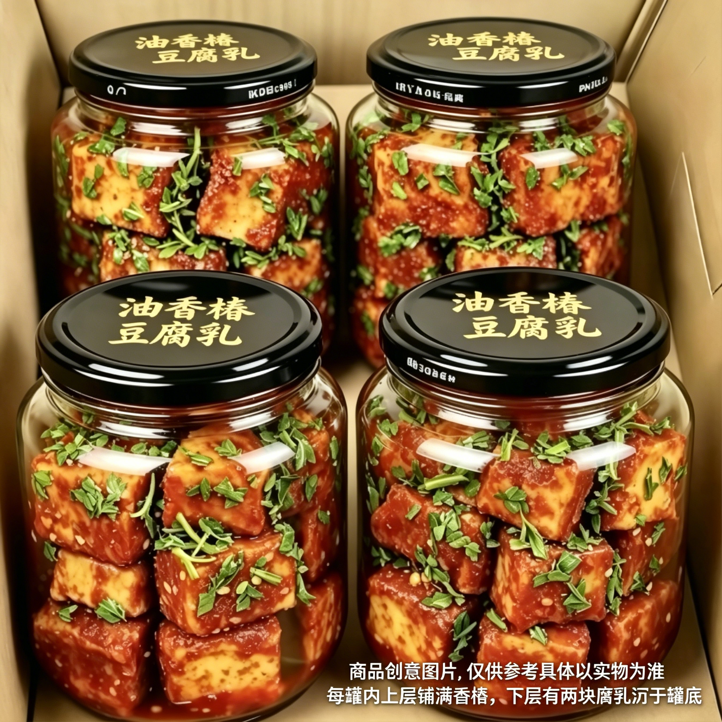 农家油香椿豆腐乳手工香辣豆腐乳开胃下饭配粥拌面佐餐特产小菜