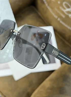 2024新款方形无框黑色遮阳墨镜女潮大脸显脸小高级感圆脸太阳眼镜