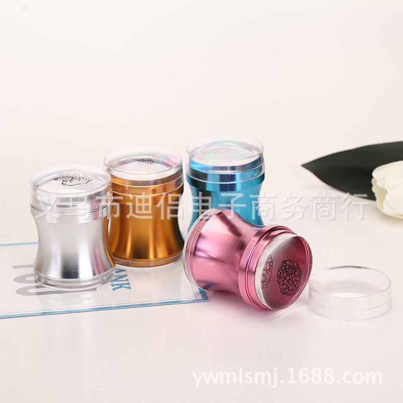 大尺寸金属手柄纯透明头带盖美甲印花印章带透明刮板美甲专业工具