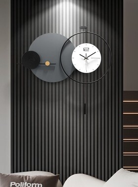 轻奢装饰挂画时钟高档餐厅钟表挂钟2D024新款客厅挂墙壁钟简约现