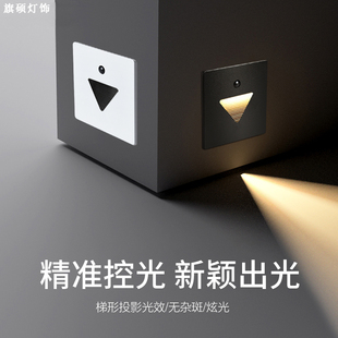磁吸光控人体感应地脚灯台阶x过道玄关楼梯小夜灯磨砂金属面地角
