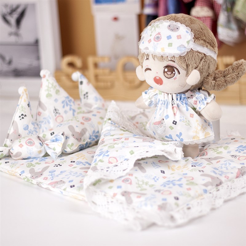 棉花娃娃睡裙眼罩床m上用品被子毛绒玩具公仔配饰20cm厘米娃衣现
