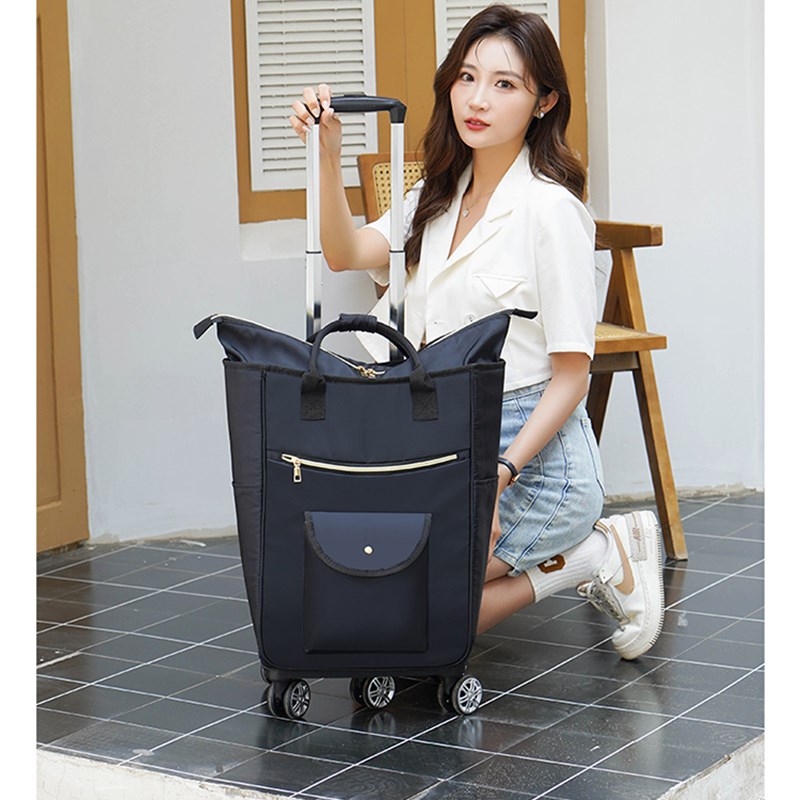 大容量双肩拉杆包背包万向轮买菜车小推车家用保温购物袋折叠拉杆