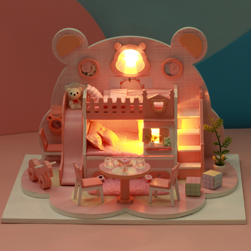 diy小屋 手工创意制作迷你公主小房子模型拼装别墅玩具生日礼物女
