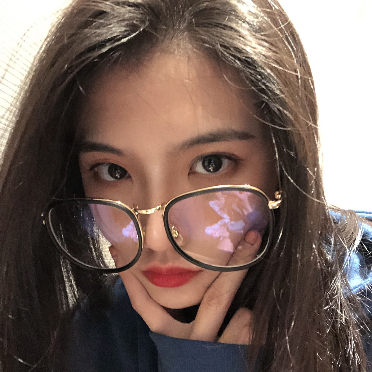 韩版潮大框眼镜框女复古文艺平光镜圆脸显瘦眼镜网红X素颜配近视