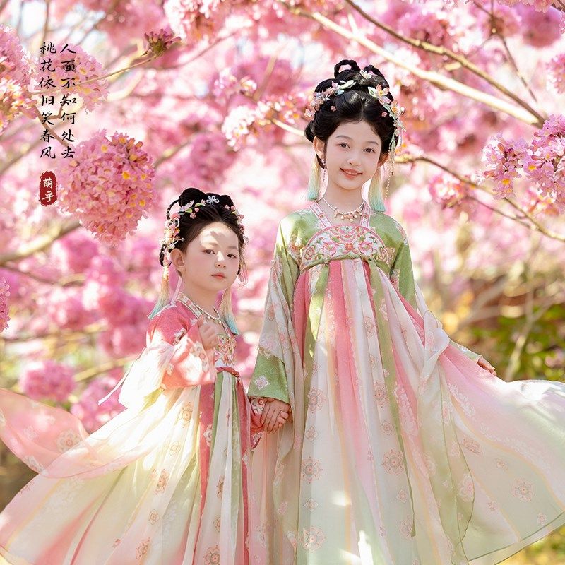 汉服女童2025春秋款儿童国风复古公主连衣裙女孩新中式古装表演服