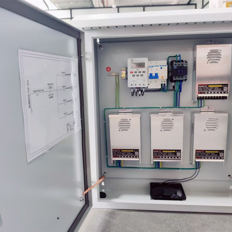 4台明卓电源+电气控制o箱220V/25A发光字灯箱广告304户外配电箱