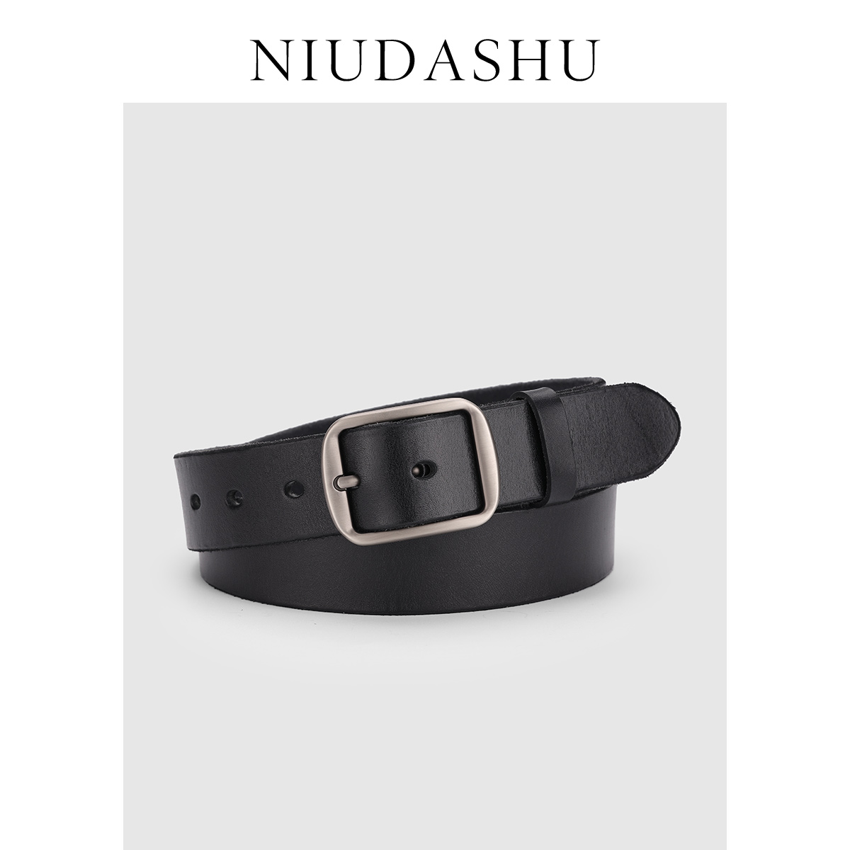 皮带男真皮时髦头层牛皮简约百搭潮流年轻人配牛仔裤腰带男黑宽版