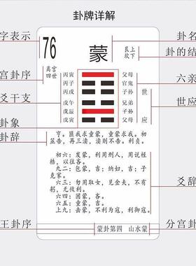 六十四卦牌加大版80p张64卦牌道士专用含卦辞爻辞卦象名序陌蝶