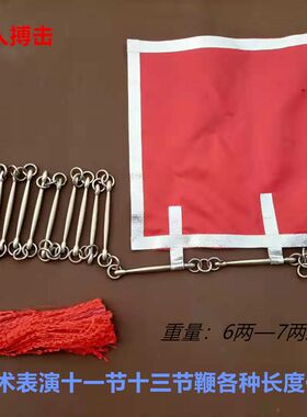 不锈钢6b两九节鞭武术表演健身小环不锈钢十一十三节钢鞭11节13节