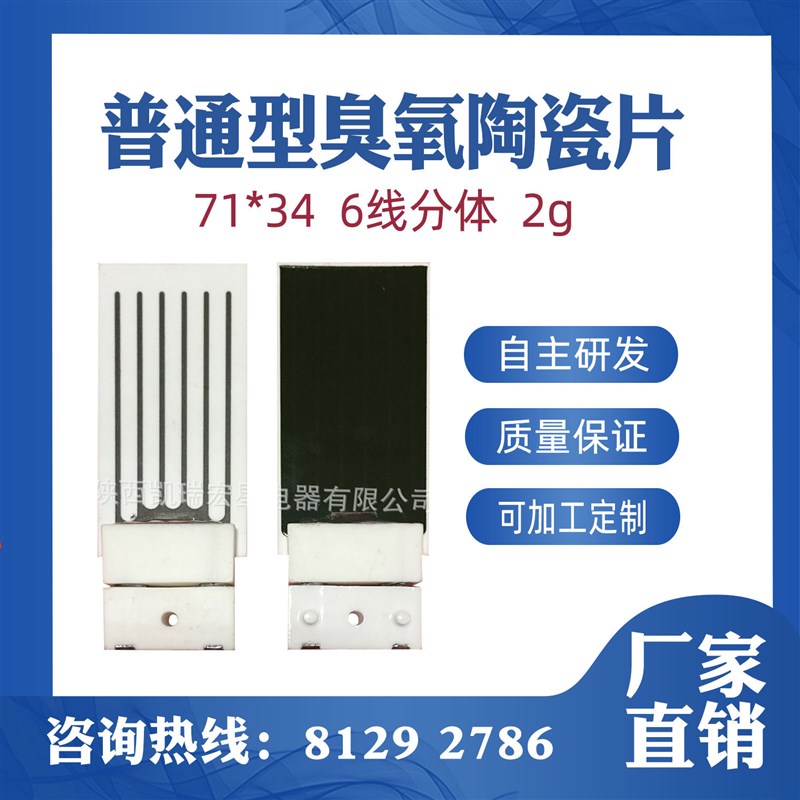71*34mm-6线分体2g/h臭氧陶瓷片 陶瓷臭氧片 臭氧发生器组织配件