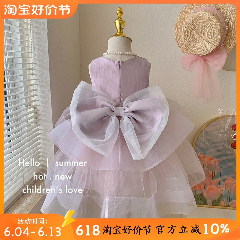 女童连衣裙夏季高级感六一儿童洋气礼服公主裙演出服小女孩蓬蓬裙