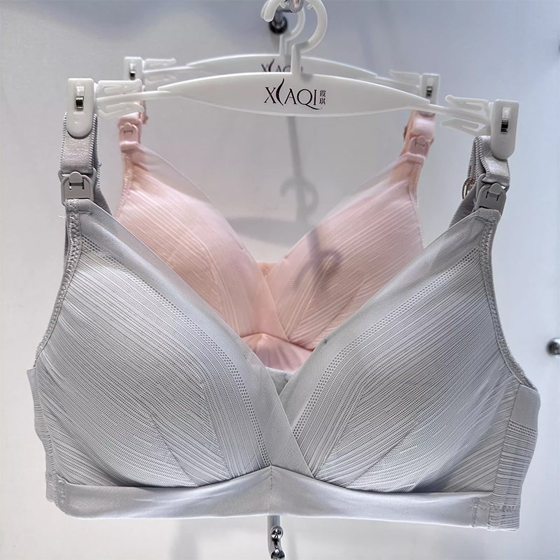 哺乳文胸防下垂聚拢产后喂奶专y用孕妇内衣产前怀孕期夏季薄款胸