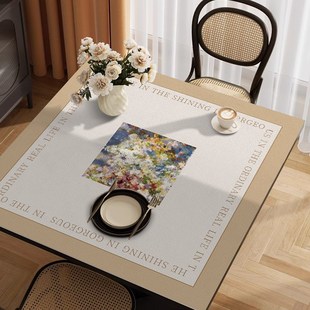 正方形餐桌桌垫防k水防油免洗茶几桌布饭桌方桌子pvc皮革台布家用