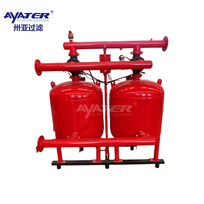 三罐并联锰砂浅层砂过滤器 循环水活性炭污水处理砂石过滤器