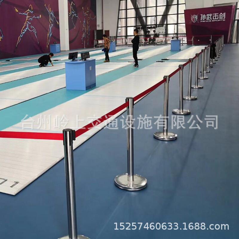 不锈钢栏杆座伸缩带通道安全隔离带酒店排队隔离护栏5M带隔离带