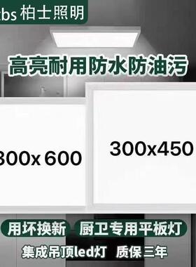 300x450集成吊顶灯LED厨卫灯30x60厨房灯铝扣板嵌入式面1.2cm超薄