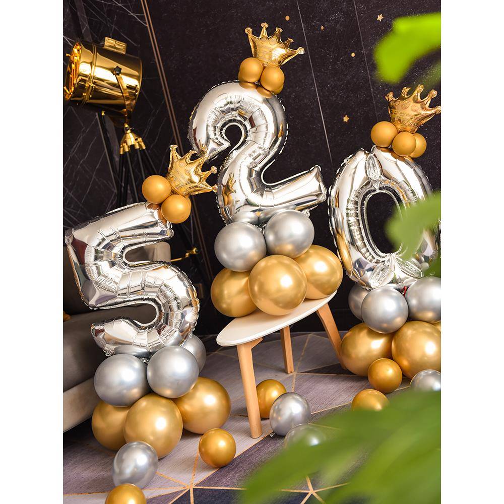 520立柱生日数字气球路引儿童派对装扮宝宝生日百天宴会场景布置