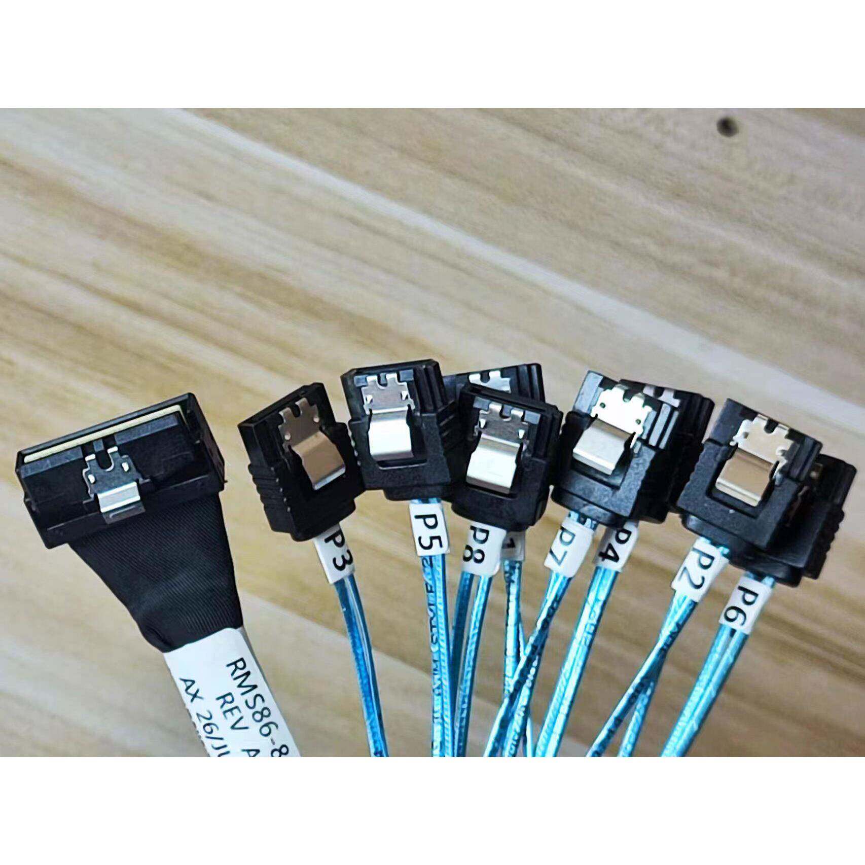 LP Slim SAS SFF-8654 8I转8 SATA 磁盘阵列硬盘数据连接线