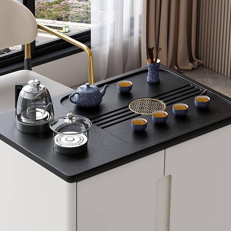 阳台移动可伸缩茶台桌椅组合烧水壶一体岩板茶几家用办公室泡茶桌