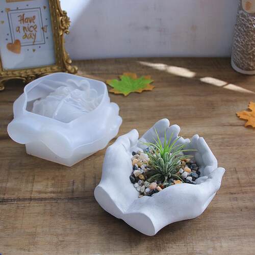 3D混凝土矽胶模具手模托盘形状水泥花盆首饰托盘石膏烟灰缸硅胶模