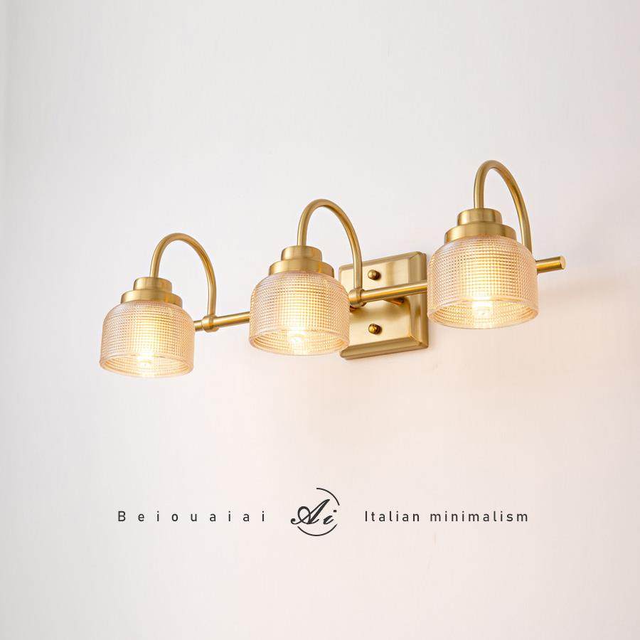 美式led灯头镜前灯卫生间镜柜轻奢覆古简约装饰玻璃壁灯2头3头4头,家装灯饰光源,镜前灯/化妆补光灯,淘宝优惠券,粉丝福利购,淘宝优惠卷