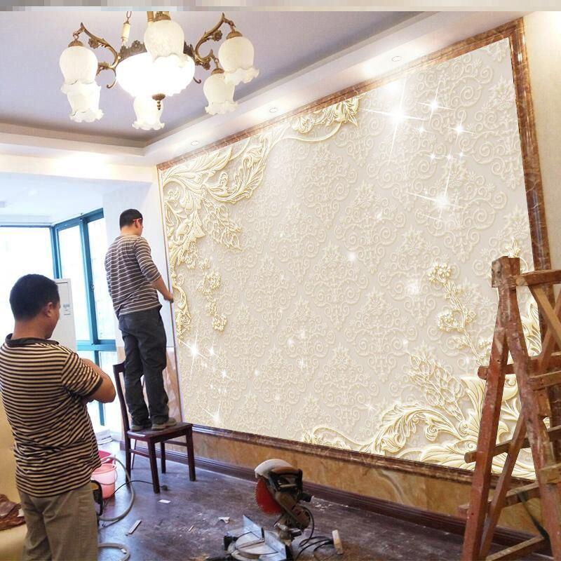 5d欧式电视背景墙纸大方简单3d立体豪华壁画装饰客厅墙布壁纸图片