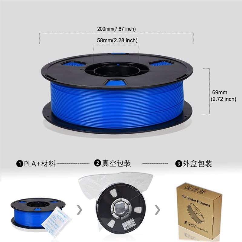 蓝极光PLA+ 增强高韧性3D印表机耗材排线整齐打印线 1.75m