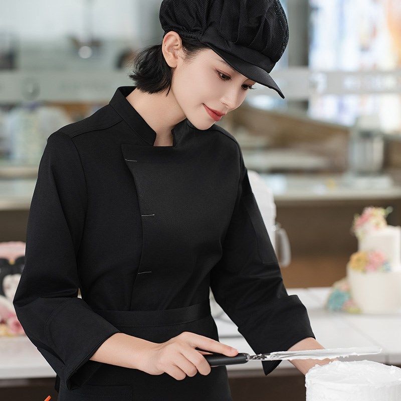 秋冬季烘焙师工作服女餐饮奶茶蛋糕酒店西餐饭店服务员厨师工作服