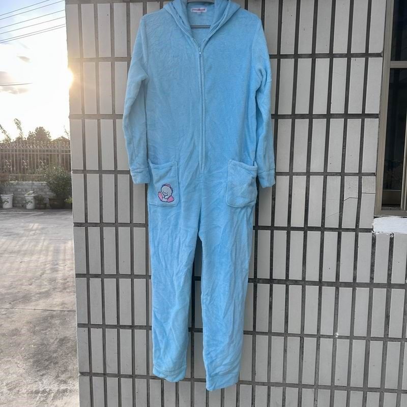 包邮卡通连帽前拉链长袖长裤珊瑚绒家居服睡衣套装连体衣秋冬3385
