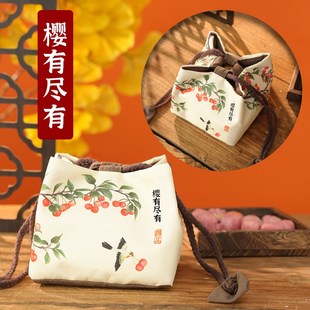 锦贵人汤婆子国风布套古风可爱风少女风布套茶杯套水杯套铜壶布套