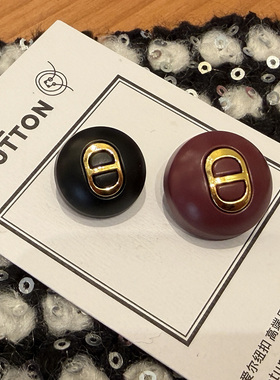 新款小香风红色字母D金属纽扣呢大衣西装外套毛衣蘑菇形装饰扣子