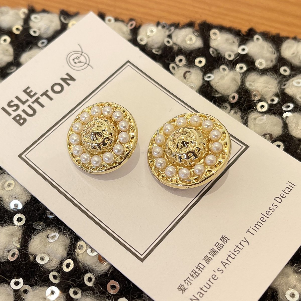 新款小香风帽形金属纽扣呢大衣皮草西服毛衣开衫风衣皮草装饰扣子